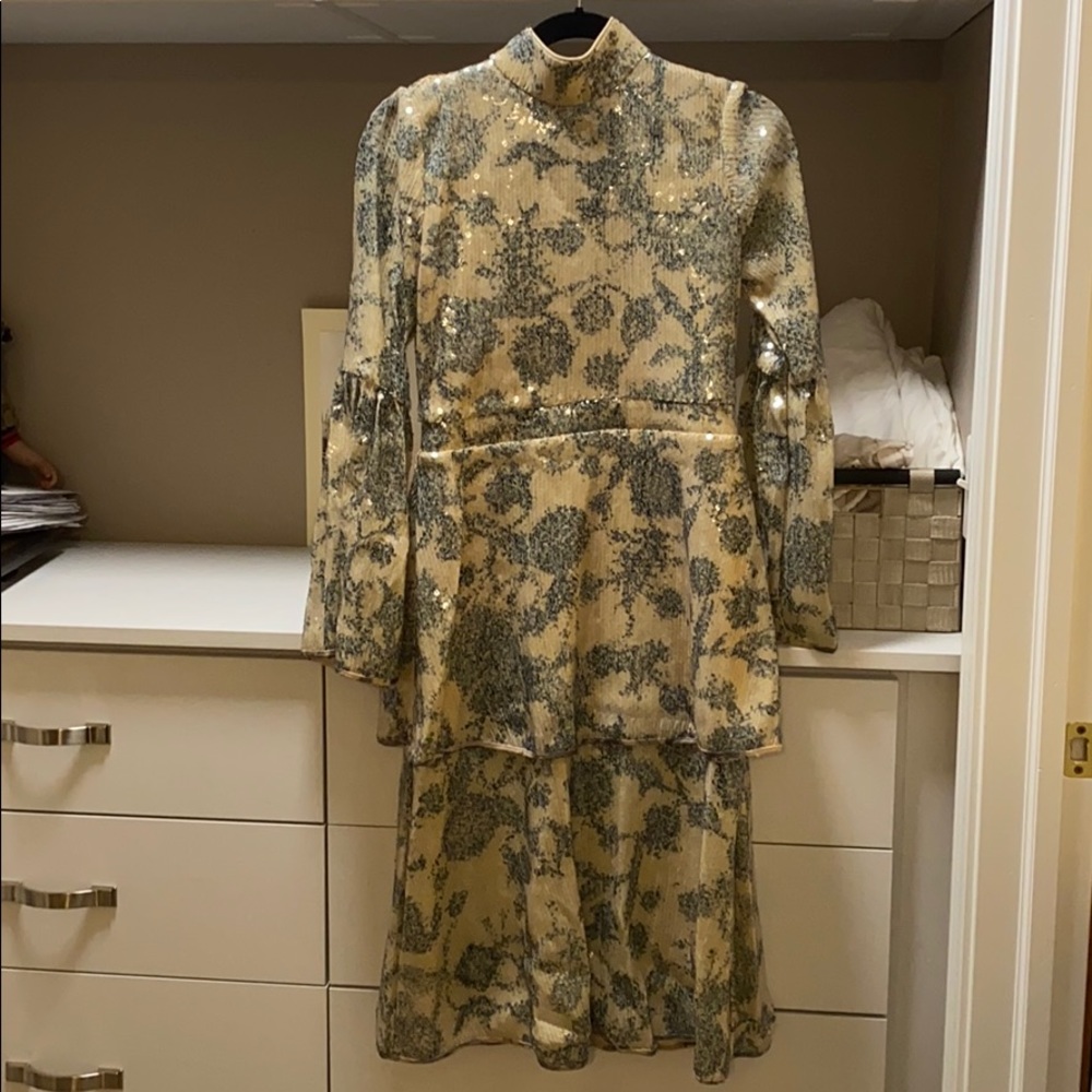 Cynthia Rowley “Michelle” printed sequin dress